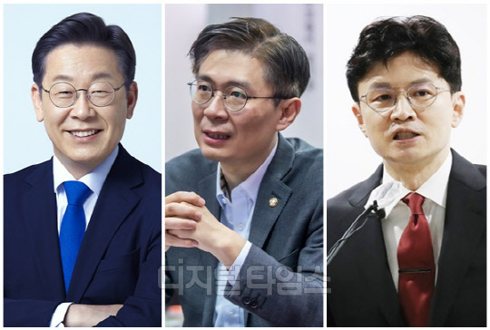 (왼쪽부터) 이재명 더불어민주당 대표, 조정훈 시대전환 의환, 한동훈 법무부 장관. <디지털타임스 박동욱 기자 fufus@, 민주당 제공, 연합뉴스>
